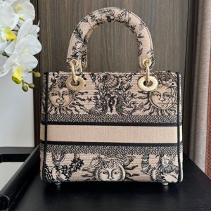 medium lady 24 black beige embroidery