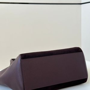 ORIGAMI MEDIUM 27 IN WINE RED LAMBSKIN AND SUEDE