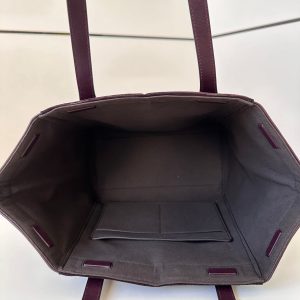 ORIGAMI MEDIUM 27 IN WINE RED LAMBSKIN AND SUEDE