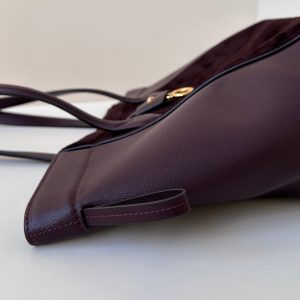 ORIGAMI MEDIUM 27 IN WINE RED LAMBSKIN AND SUEDE