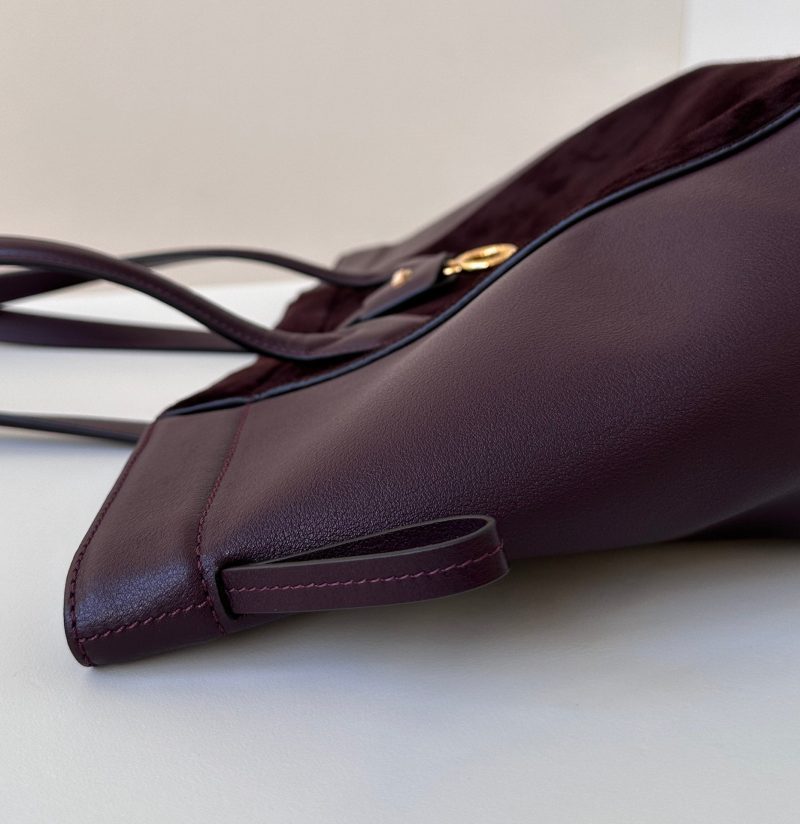 ORIGAMI MEDIUM 27 IN WINE RED LAMBSKIN AND SUEDE