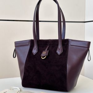 ORIGAMI MEDIUM 27 IN WINE RED LAMBSKIN AND SUEDE
