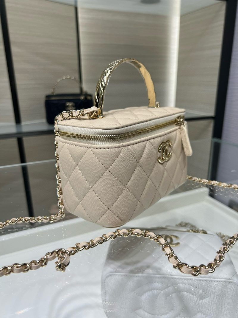 CC 25S Small Vanity 17cm Beige Grained Calfskin Light Gold Hardware