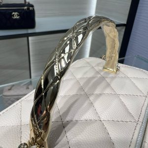 CC 25S Small Vanity 17cm Beige Grained Calfskin Light Gold Hardware