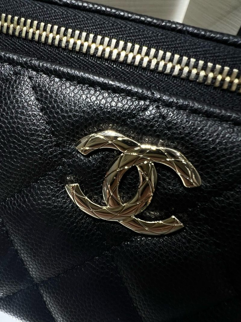 CC 25S Small Vanity 17cm Black Grained Calfskin Light Gold Hardware