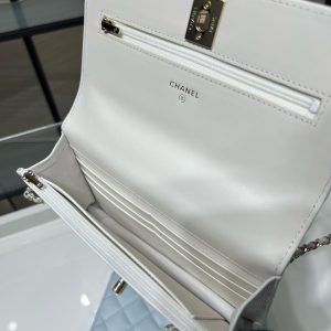 cc 25S Woc Top Handle 19cm White Grained Calfskin Light Gold Hardware