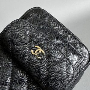 CC MINI 18 BACKPACK BLACK CAVIAR LIGHT GOLD HARDWARE