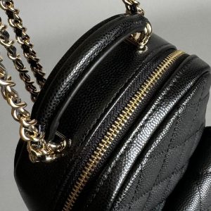 CC MINI 18 BACKPACK BLACK CAVIAR LIGHT GOLD HARDWARE