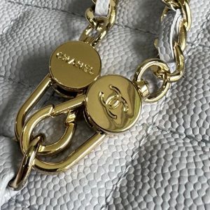 CC MINI 18 BACKPACK WHITE CAVIAR LIGHT GOLD HARDWARE