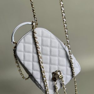 CC MINI 18 BACKPACK WHITE CAVIAR LIGHT GOLD HARDWARE