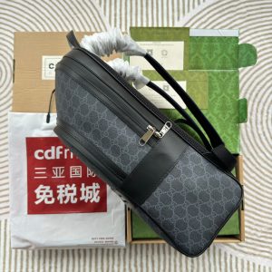 BACKPACK 44 IN GRAY MONOGRAM CANVAS AND BLACK LEATHER TRIM