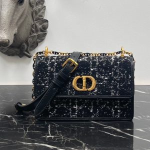 miss caro mini 18 black cannage tweed