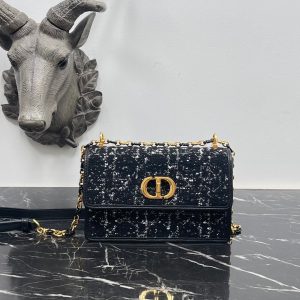 miss caro mini 18 black cannage tweed