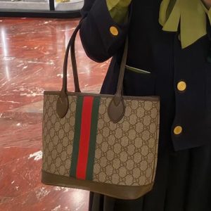 img_204e9d03_20240327_a1711521453819_3131_jpg GG OPHIDIA SMALL 25 TOTE IN BEIGE AND EBONY CANVAS