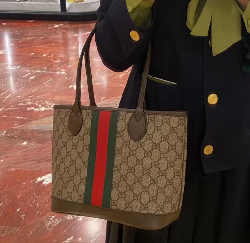 img_204e9d03_20240327_a1711521453819_3131_jpg GG OPHIDIA SMALL 25 TOTE IN BEIGE AND EBONY CANVAS