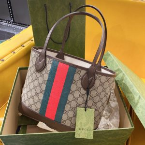 img_204e9d03_20240327_a1711521453881_0407_jpg GG OPHIDIA SMALL 25 TOTE IN BEIGE AND EBONY CANVAS