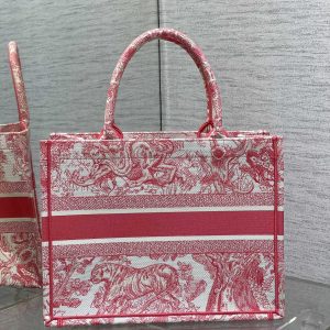 medium dioriviera book tote 36 red tiger embroidery canvas