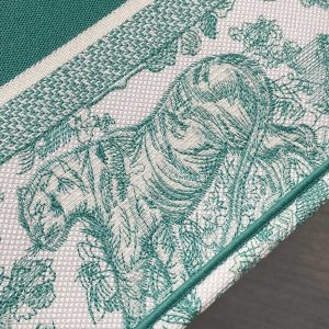 medium dioriviera book tote 36 aquamarina tiger embroidery canvas