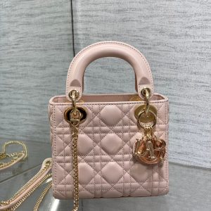 LADY MINI BAG 17 IN LIGHT PINK LAMBSKIN