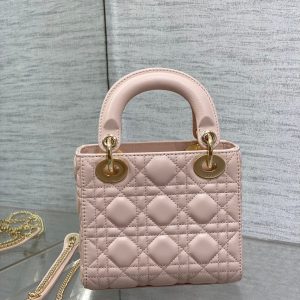 LADY MINI BAG 17 IN LIGHT PINK LAMBSKIN
