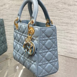 LADY MINI BAG 20 IN CERULEAN BLUE LAMBSKIN