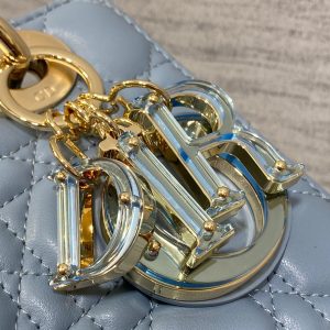 LADY MINI BAG 20 IN CERULEAN BLUE LAMBSKIN