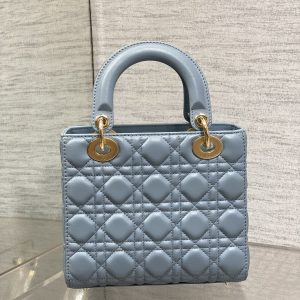 LADY MINI BAG 20 IN CERULEAN BLUE LAMBSKIN