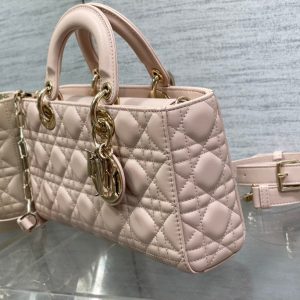 MEDIUM LADY D-JOY 26 POWDER PINK LAMBSKIN