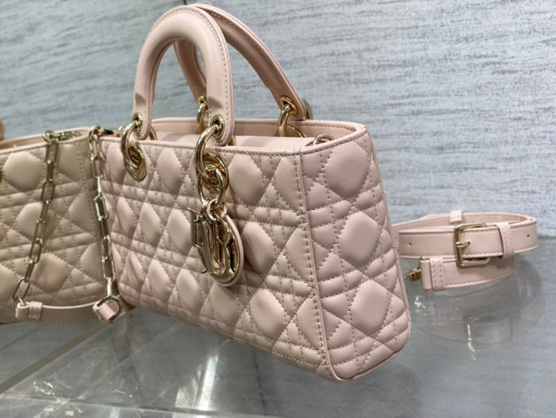 MEDIUM LADY D-JOY 26 POWDER PINK LAMBSKIN