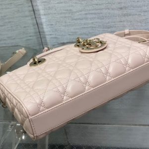 MEDIUM LADY D-JOY 26 POWDER PINK LAMBSKIN