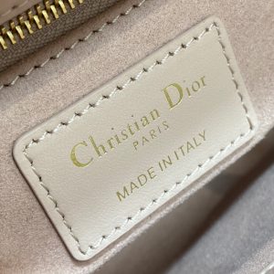 mini lady 17 pink white lambskin