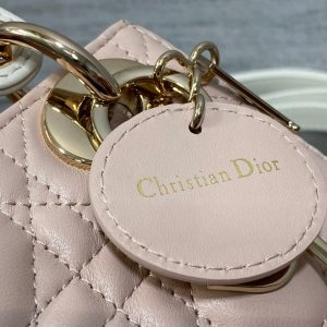 mini lady 17 pink white lambskin