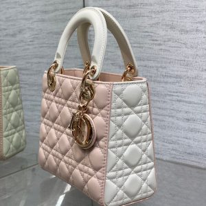 small lady 20 pink white lambskin