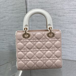 small lady 20 pink white lambskin