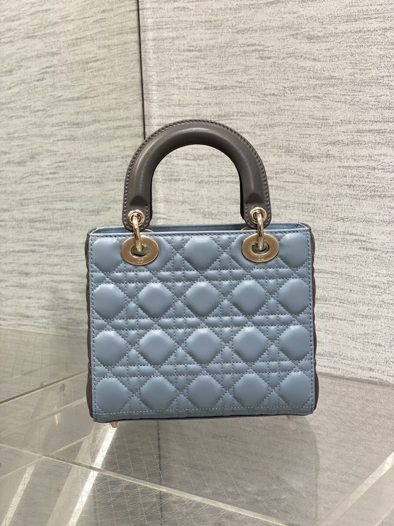 CD Lady Dior Bag Blue Grey Sheepskin 214235