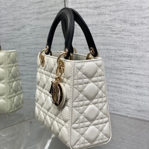 small lady 20 white black lambskin