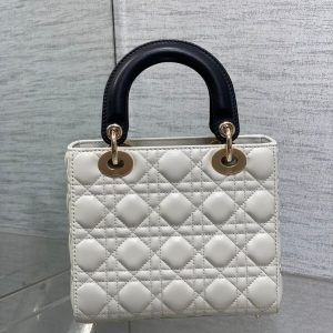 small lady 20 white black lambskin