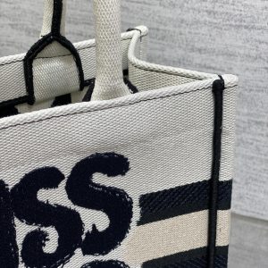 BOOK TOTE 26 IN WHITE MIX BLACK CANVAS 226503