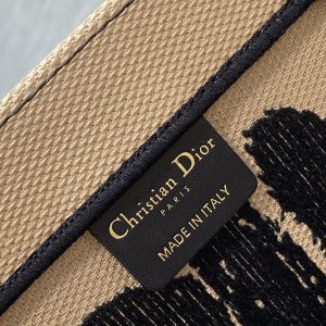BOOK TOTE 36 BEIGE AND BLACK MISS DIOR GRAFFITI EMBROIDERY