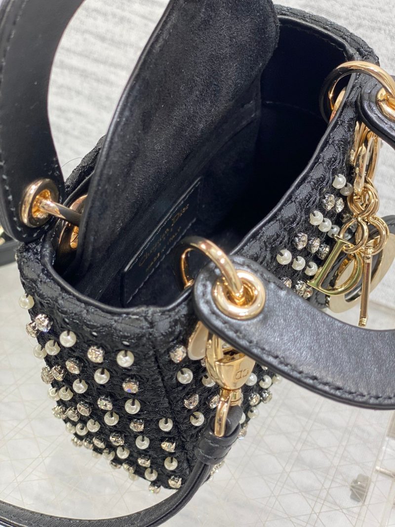 img_2b46f204_20240909_i1725872405_4341_0_jpg_1d99eaa8-03ce-44b9-b87a-366c9515d850 Lady Micro Bag 10cm Black Canvas Diamond Pearl