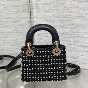 img_2b46f204_20240909_i1725872405_9608_2_jpg_e62142c6-8701-4119-84c8-787e073719f5 Lady Micro Bag 10cm Black Canvas Diamond Pearl