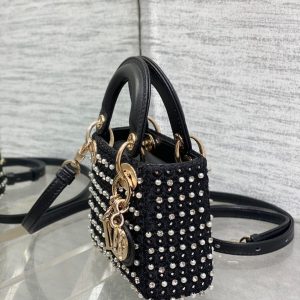 img_2b46f204_20240909_i1725872406_8542_7_jpg_d685d63a-0a96-4b0f-9fe6-6c3357eaa080 Lady Micro Bag 10cm Black Canvas Diamond Pearl