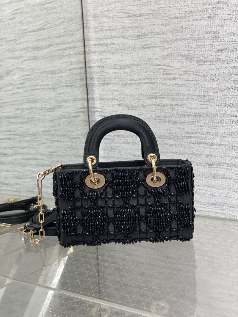 img_2b46f204_20240918_i1726638310_2840_7_jpg MINI LADY BAG 16 IN BLACK SATIN AND CALFSKIN WITH BEADED DESIGN