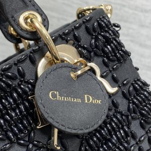 img_2b46f204_20240918_i1726638310_3121_0_jpg MINI LADY BAG 16 IN BLACK SATIN AND CALFSKIN WITH BEADED DESIGN