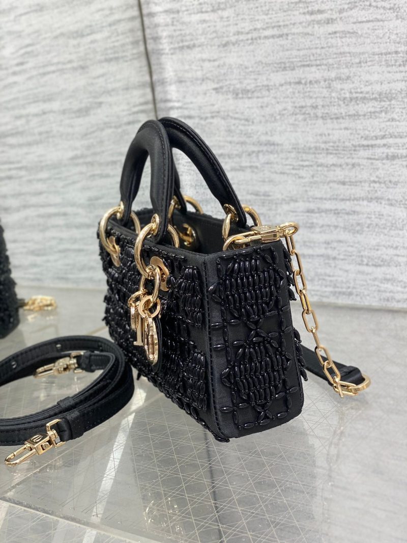 img_2b46f204_20240918_i1726638310_4243_6_jpg MINI LADY BAG 16 IN BLACK SATIN AND CALFSKIN WITH BEADED DESIGN