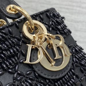 img_2b46f204_20240918_i1726638310_9353_1_jpg MINI LADY BAG 16 IN BLACK SATIN AND CALFSKIN WITH BEADED DESIGN