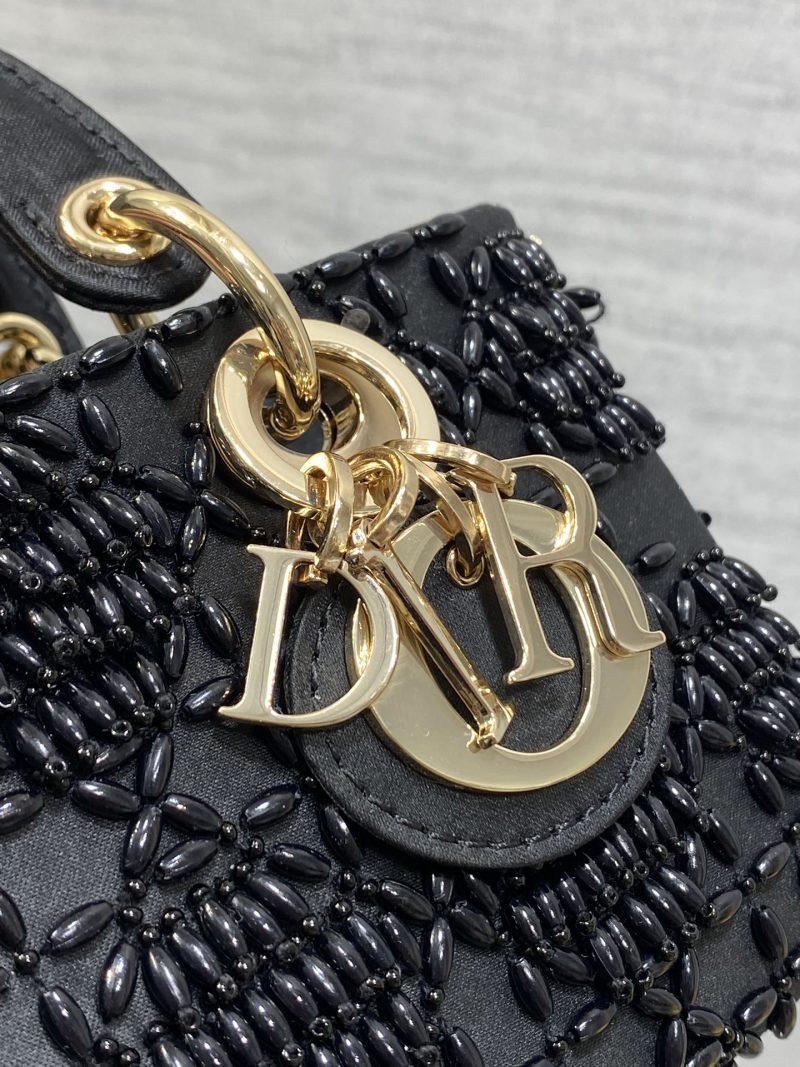 img_2b46f204_20240918_i1726638310_9353_1_jpg MINI LADY BAG 16 IN BLACK SATIN AND CALFSKIN WITH BEADED DESIGN