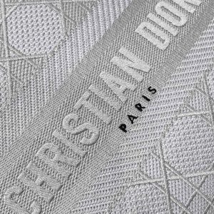 SMALL 24 LADY BAG IN PALE GRAY CANVAS