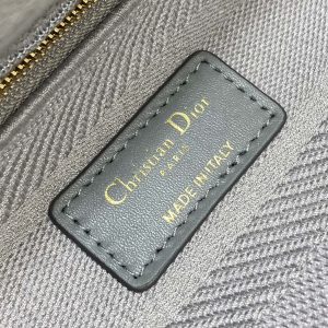 SMALL 24 LADY BAG IN PALE GRAY CANVAS