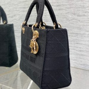 SMALL 24 LADY BAG IN BLACK CANVAS